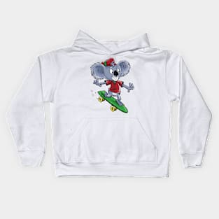 Skateboarding Koala Kids Hoodie